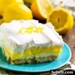 Thumbnail image of the Lemon Lush dessert, showing a slice with all its layers.