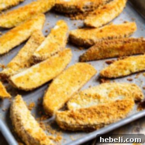 Parmesan Crusted Ranch Potato Wedges in a bowl.