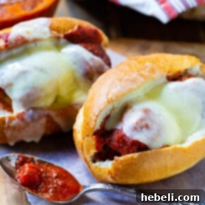 Slow Cooker Meatball Subs with a full recipe image.