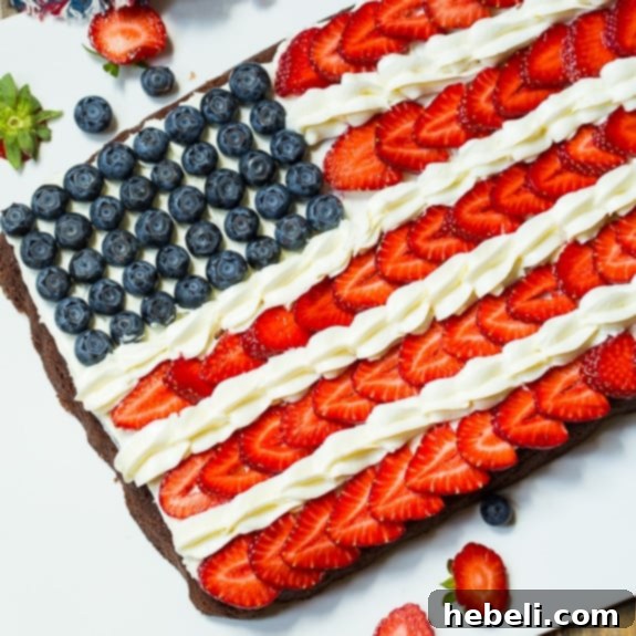 Festive American Flag Brownies, a perfect patriotic dessert for the 4th of July and Flag Day.