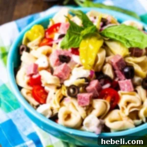Close-up of Tortellini Antipasto Pasta Salad