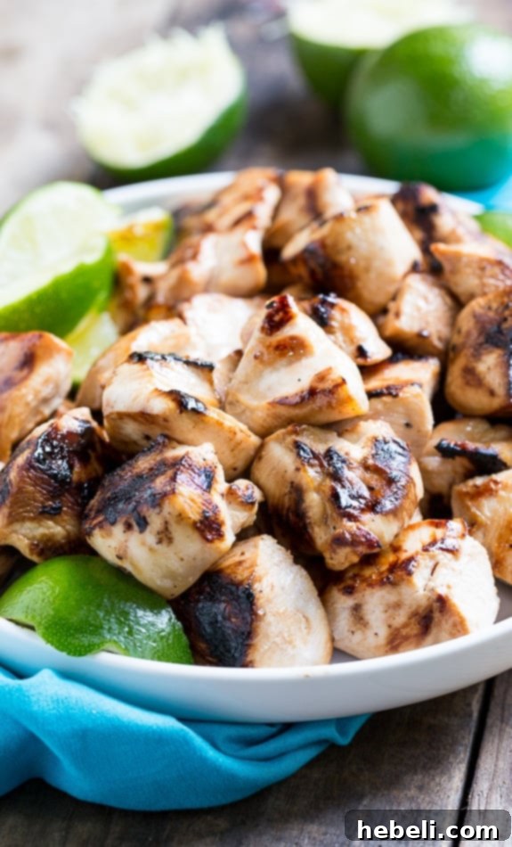 Key West Chicken Bites marinated in honey, soy sauce, garlic, and lime juice. Grill up fast and flavorful!
