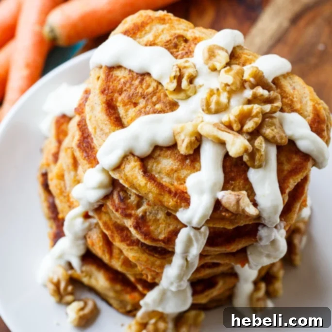 Carrot Cake Pancakes with Cream Cheese Glaze - The Ultimate Spring Breakfast Treat