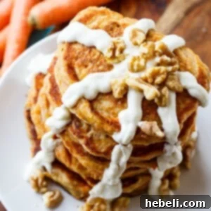 Carrot Cake Pancakes with Cream Cheese Glaze