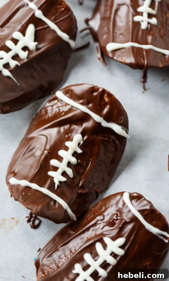 Sweet & Salty Pringle Perfection 7 Chocolate Covered Pringles decorated like footballs with white chocolate laces
