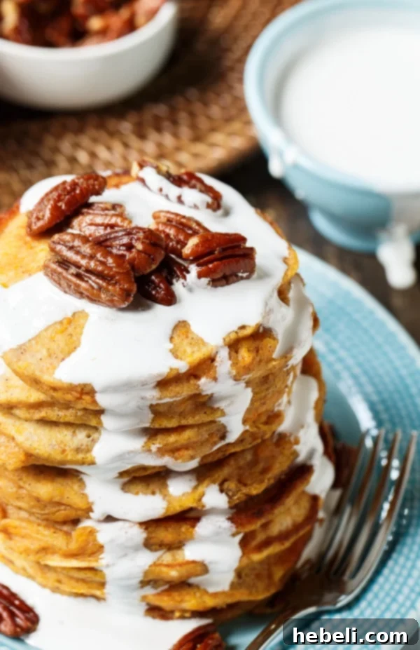 A close-up view of the sweet potato pancake batter, rich with spices and sweet potato.