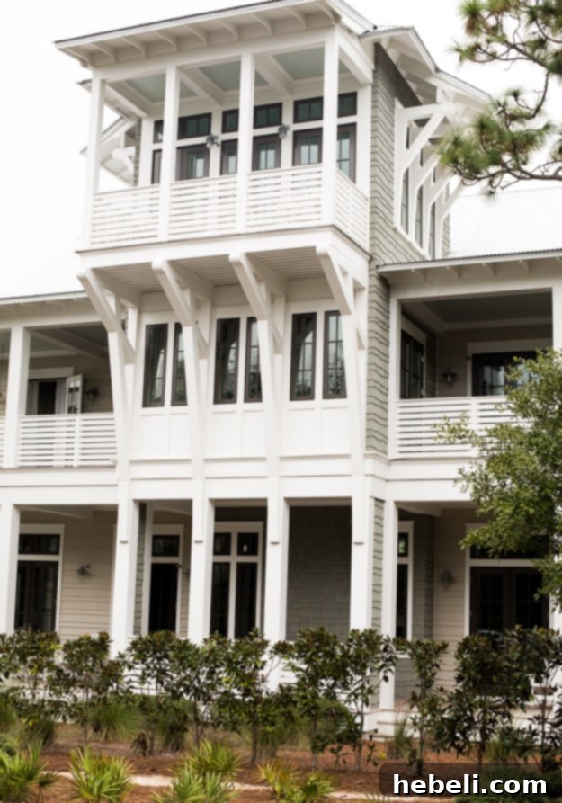Stunning exterior view of a luxury vacation home at Watercolor Resort in Florida's South Walton area