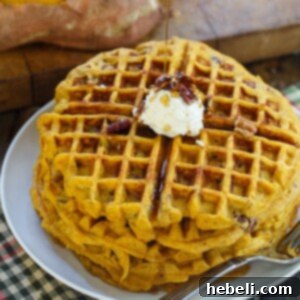 Sweet Potato Waffles with Pecans - Recipe photo