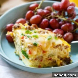 Spicy Crock Pot Brunch Casserole ready to be served.