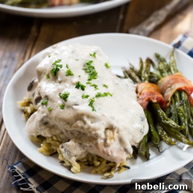 Crock Pot Creamed Chicken with rice, a perfect easy dinner