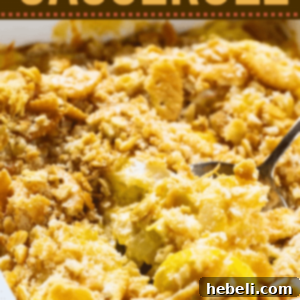 Yellow Squash Casserole ready to serve.