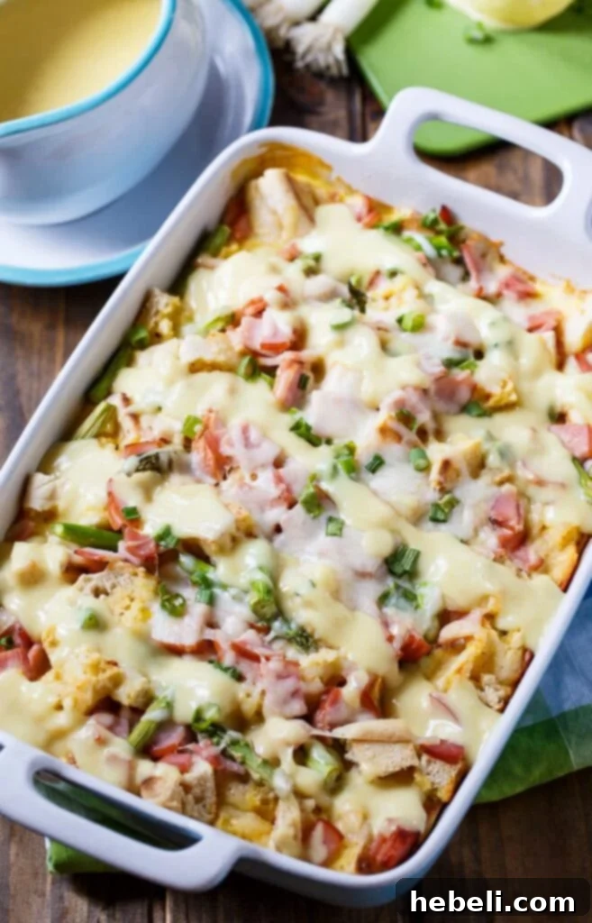 Delicious Eggs Benedict Casserole, perfect for an easy make-ahead brunch.