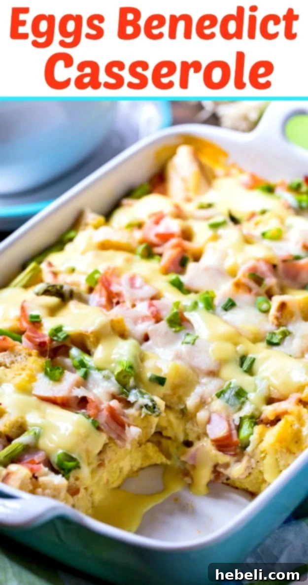 Overnight Eggs Benedict Casserole, a delicious and simple brunch idea.