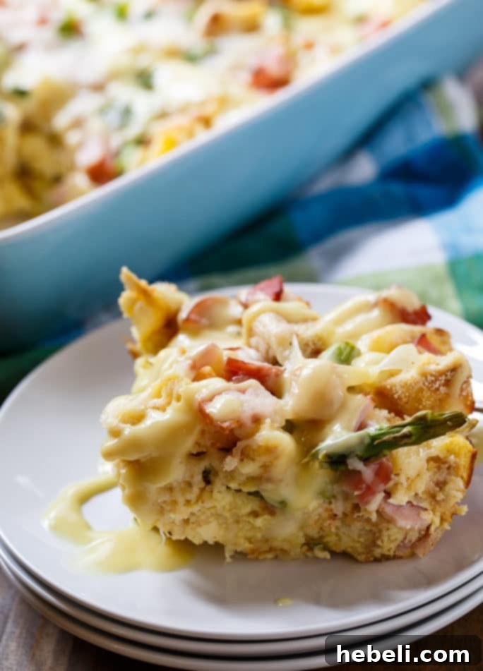 Eggs Benedict Casserole, a perfect savory bread pudding for any gathering.