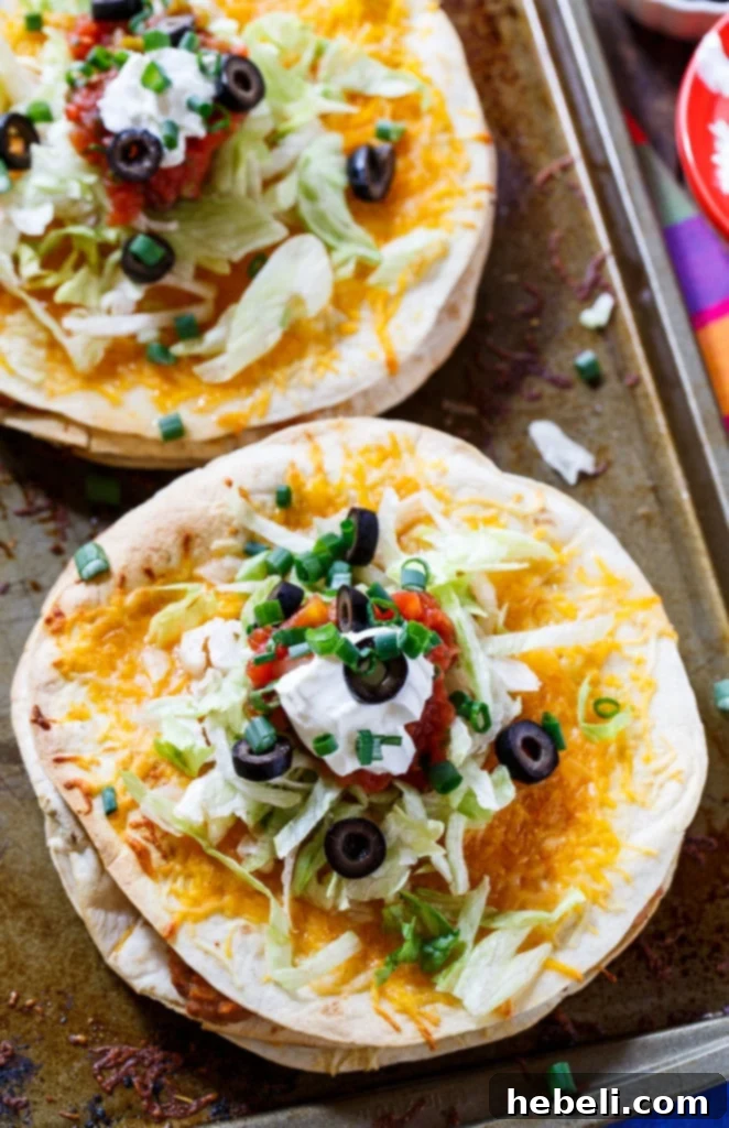 Stacked Tortilla Taco Pizzas