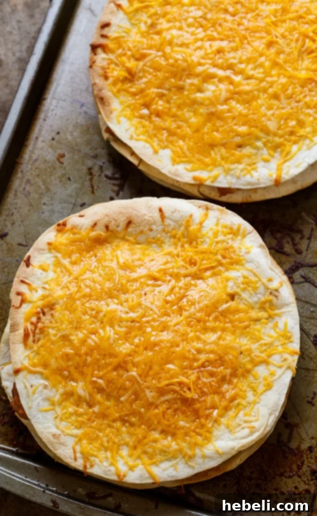 Stacked Tortilla Taco Pizzas