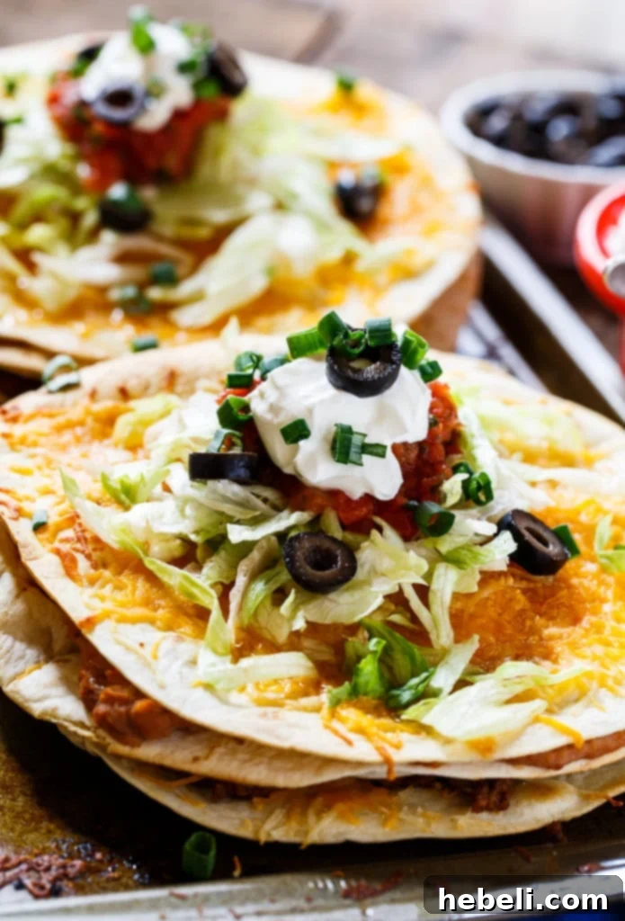 Stacked Tortilla Taco Pizzas