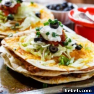 Stacked Tortilla Taco Pizzas
