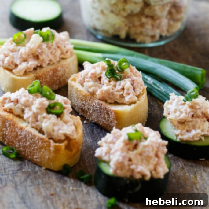 Classic Homemade Deviled Ham spread on crackers