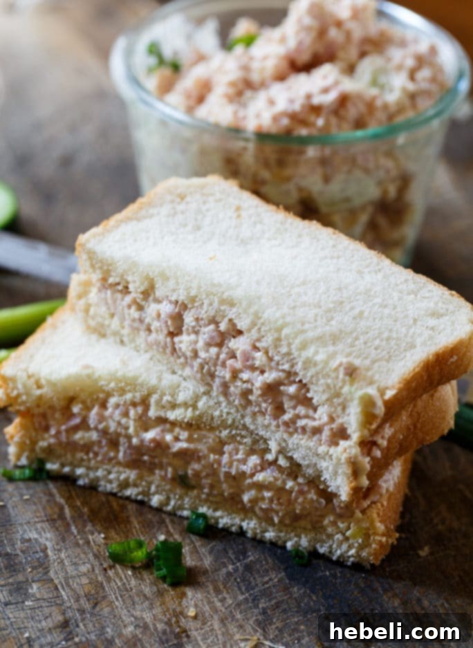 A serving of Deviled Ham with fresh garnish