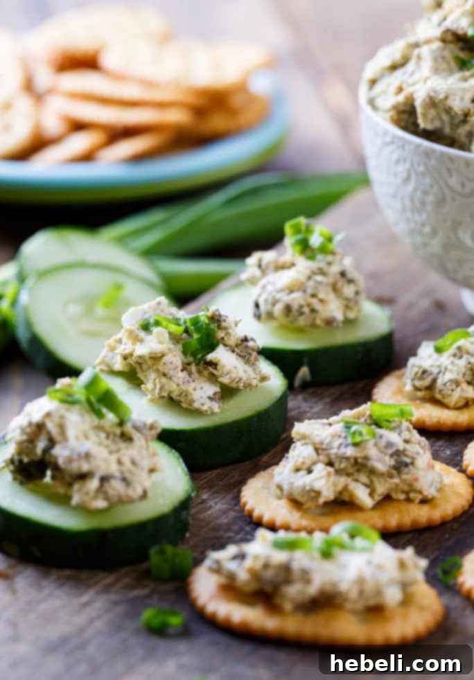 Garnished Smoked Oyster Spread in a serving bowl, ready for guests.