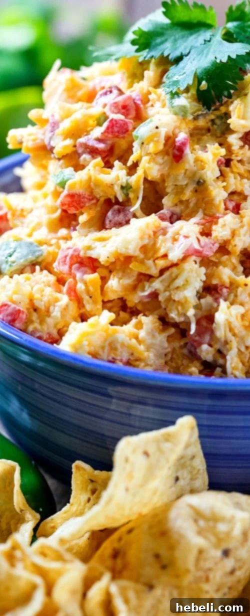 Kickin' Tex-Mex Pimento Cheese 3 Traditional pimento cheese is reimagined with a Tex-Mex flair, incorporating spicy jalapeños, robust cumin, savory chili powder, and creamy pepper jack cheese for an enhanced flavor experience.