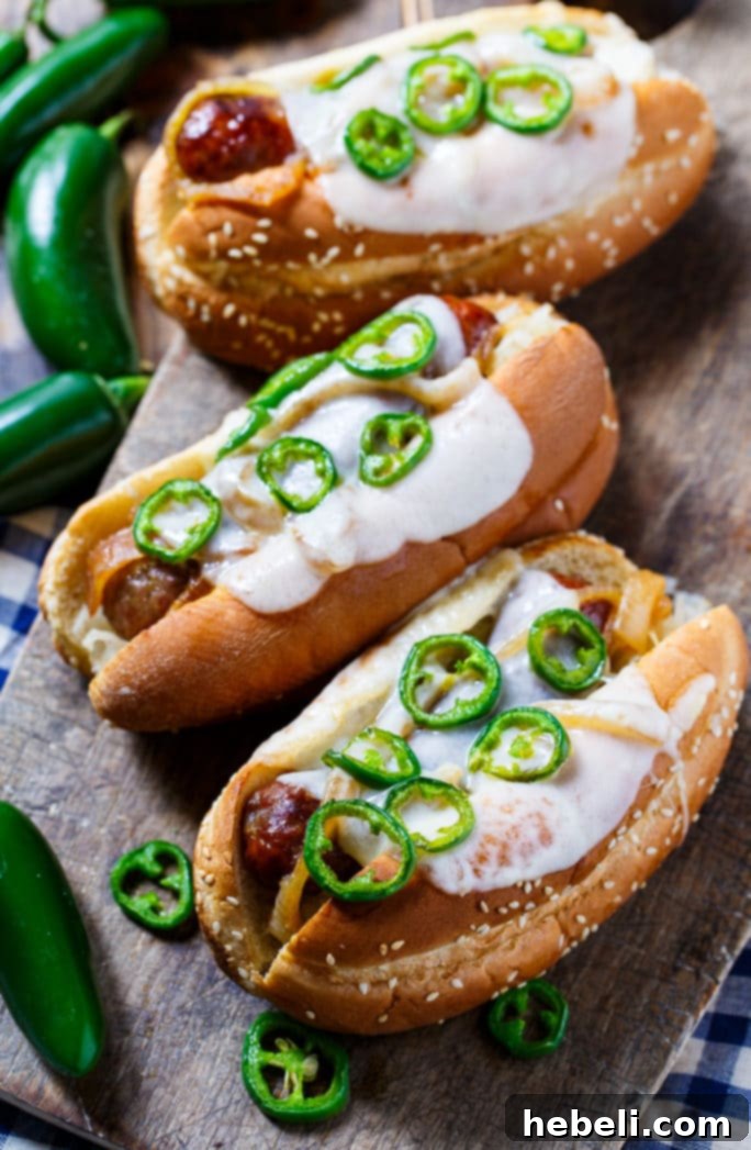 Close-up of Johnsonville Beer 'n Bratwurst on the grill