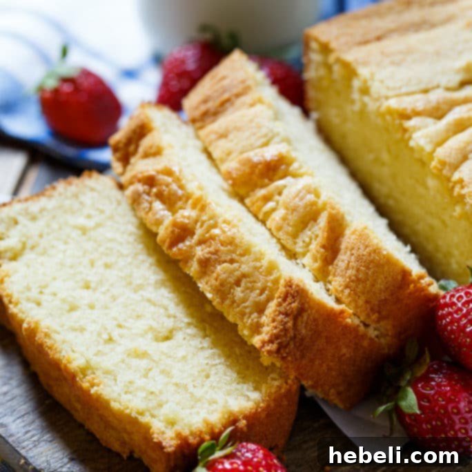 Velvet Condensed Milk Pound Cake 2 Delicious Condensed Milk Pound Cake slice with berries