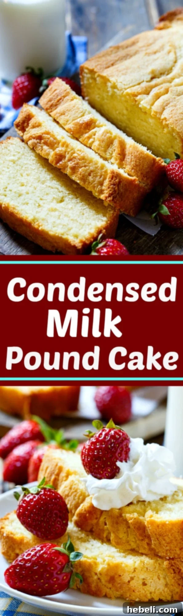 Velvet Condensed Milk Pound Cake 3 Ingredients for Condensed Milk Pound Cake laid out on a table