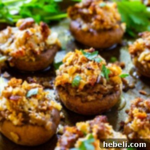 Sausage Stuffed Mushrooms, perfectly golden and ready to serve.