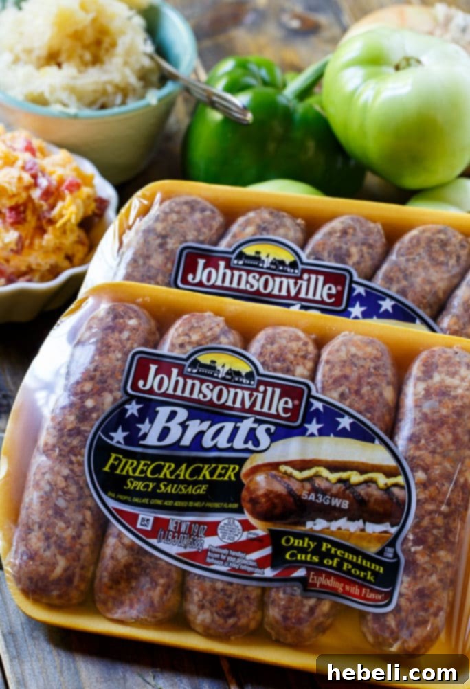 Grilled Brats topped with Pimento Cheese and Green Tomato Chow Chow