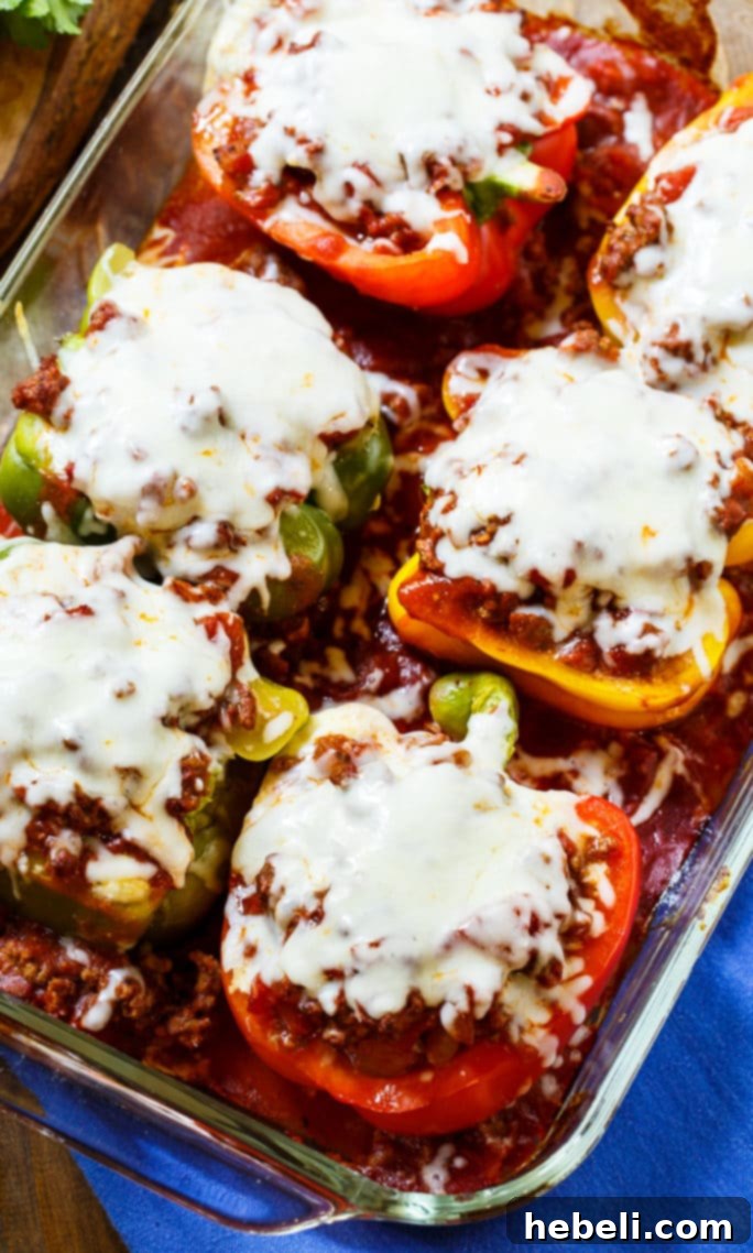 Lasagna Bell Pepper Bake 3 Colorful Lasagna Stuffed Peppers, a low carb and healthy way to enjoy lasagna flavor without noodles.