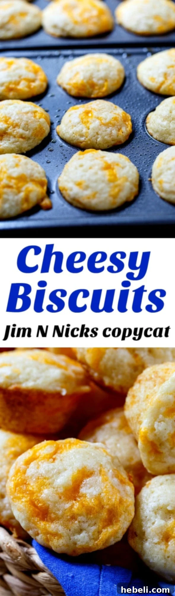 Copycat Jim n Nicks Cheesy Biscuits 3 Close-up of golden brown Jim 'n Nick's copycat cheesy biscuits, ready to be served