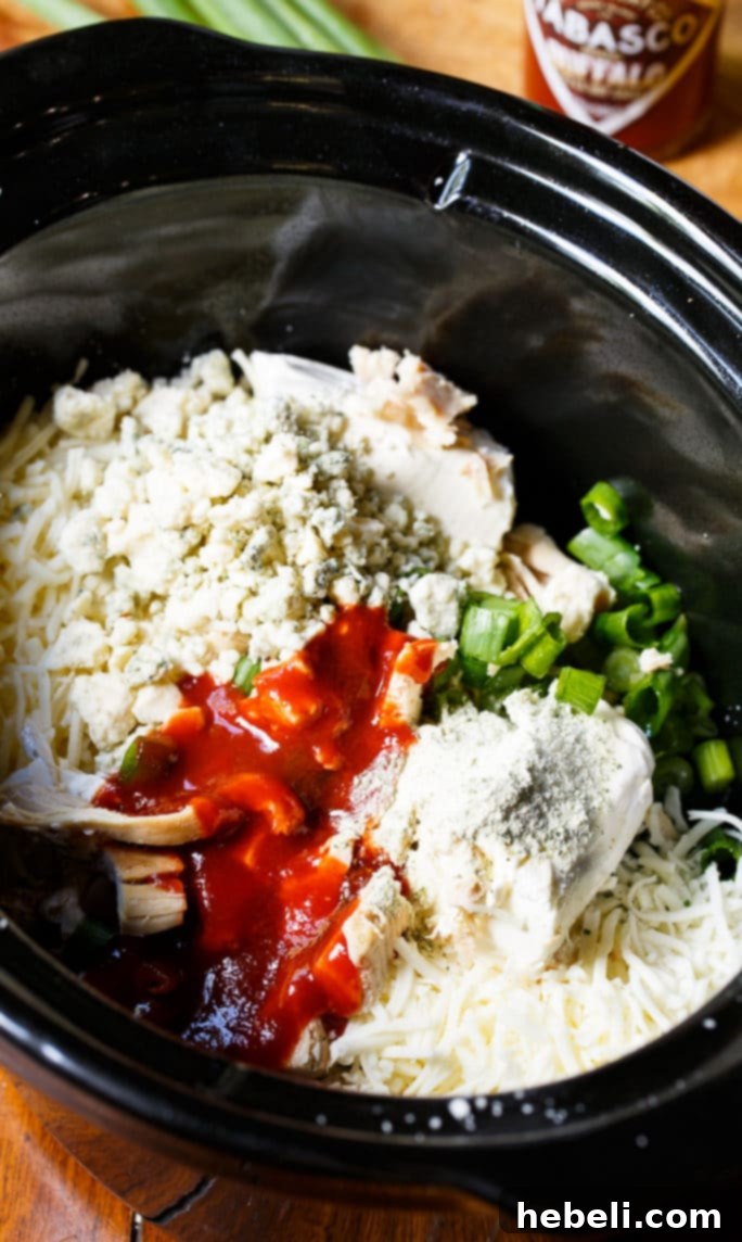 Key Ingredients for Slow Cooker Buffalo Chicken Dip