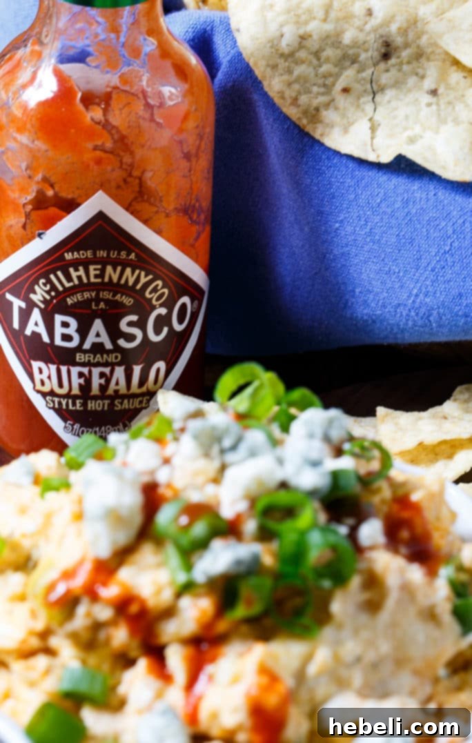 Serving Slow Cooker Buffalo Chicken Dip