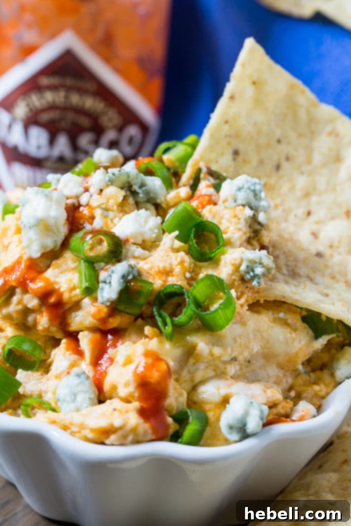 Enjoying Warm Buffalo Chicken Dip