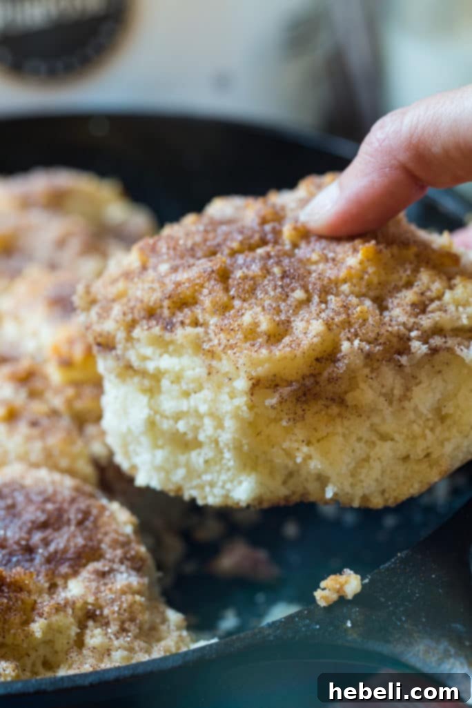 Adding Buttermilk to Biscuit Dough for Skillet Snickerdoodle Biscuits