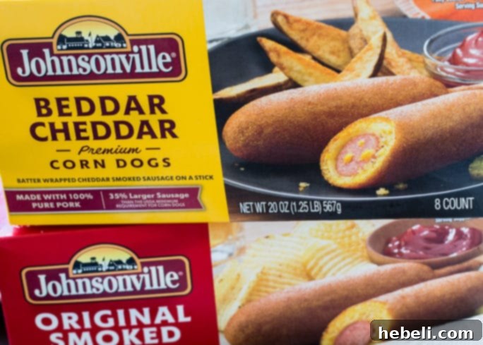 Assortment of Johnsonville Corn Dogs, highlighting their quality and deliciousness