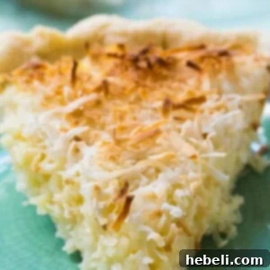 A beautifully baked Coconut Macaroon Pie, golden brown and ready to serve.