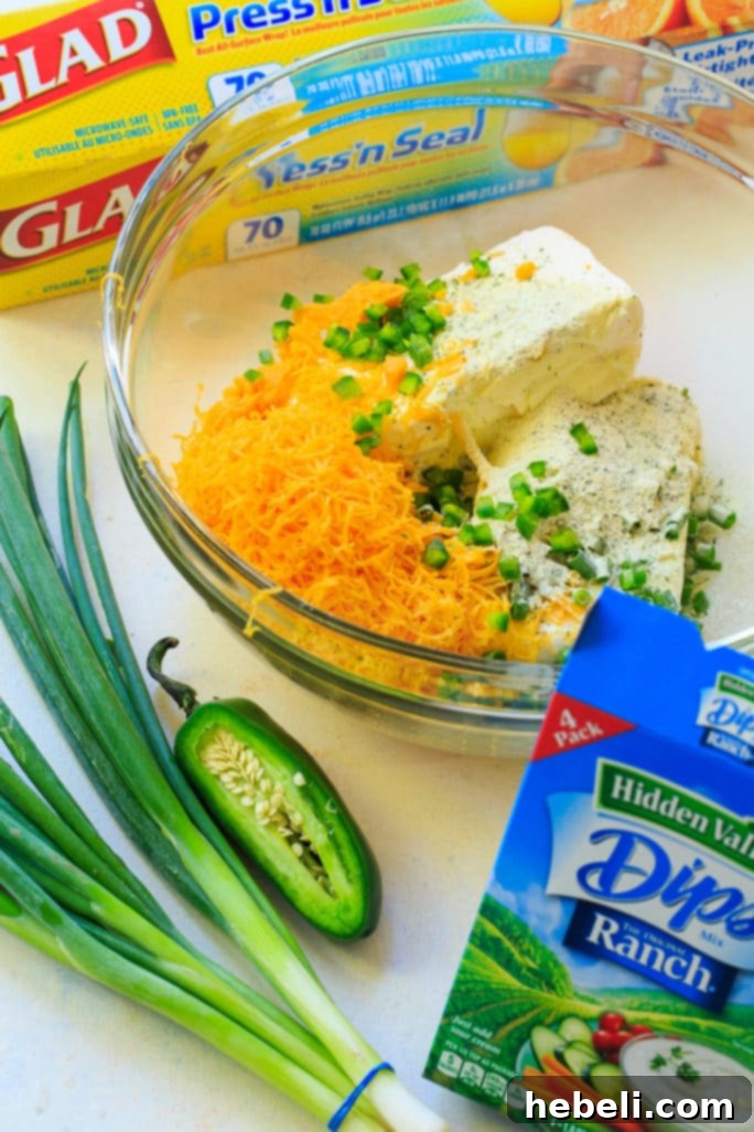 Loaded Bacon Jalapeno Cheese Ball 4 Finely Chopped Jalapeno, Bacon, and Green Onion Coating