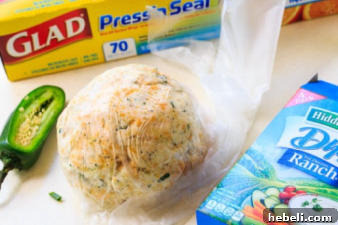 Loaded Bacon Jalapeno Cheese Ball 5 Glad Press'n Seal for Shaping Cheese Balls