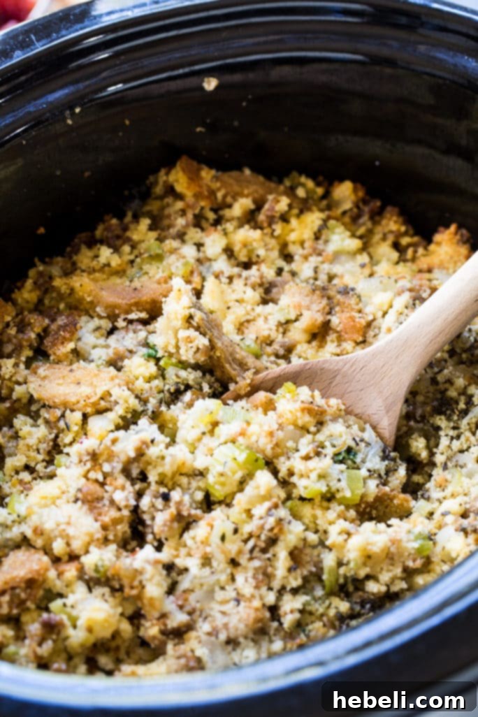Crumbled cornbread, a key ingredient for the dressing.