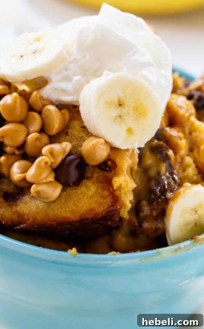 Finished Crock Pot Elvis Pudding Cake with toppings