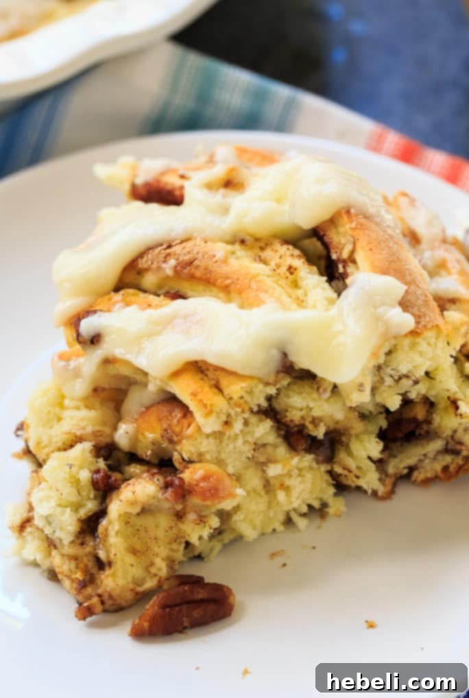 Homemade Giant Cinnamon Roll with a fluffy dough texture