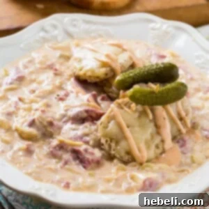 Reuben Soup in a bowl, ready to be served
