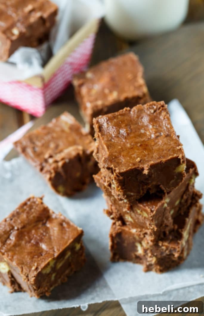 Surprisingly Smooth Velveeta Fudge 3 Close-up of Velveeta Chocolate Fudge showcasing its smooth texture