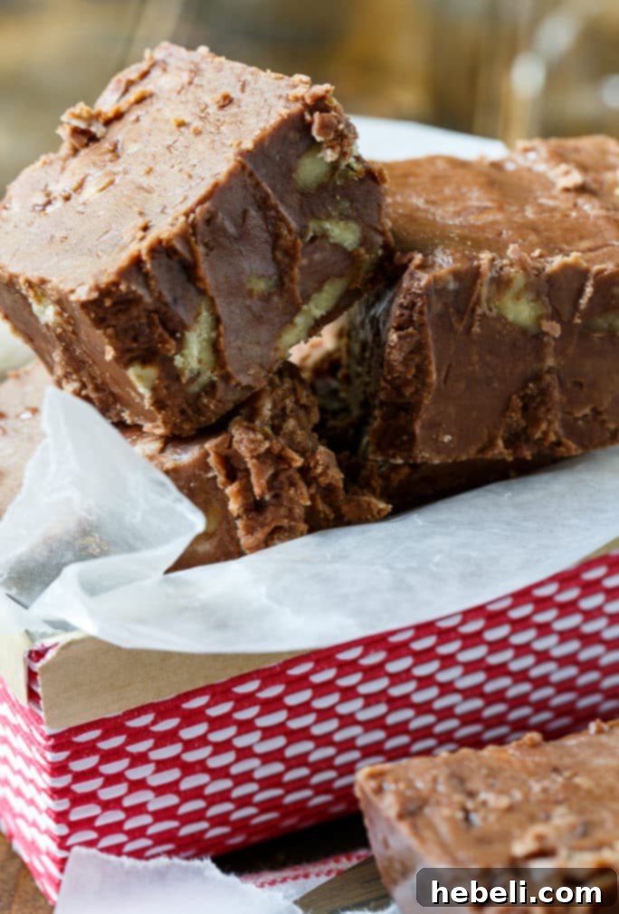 Surprisingly Smooth Velveeta Fudge 6 Velveeta Chocolate Fudge cut into perfect squares, ready to serve