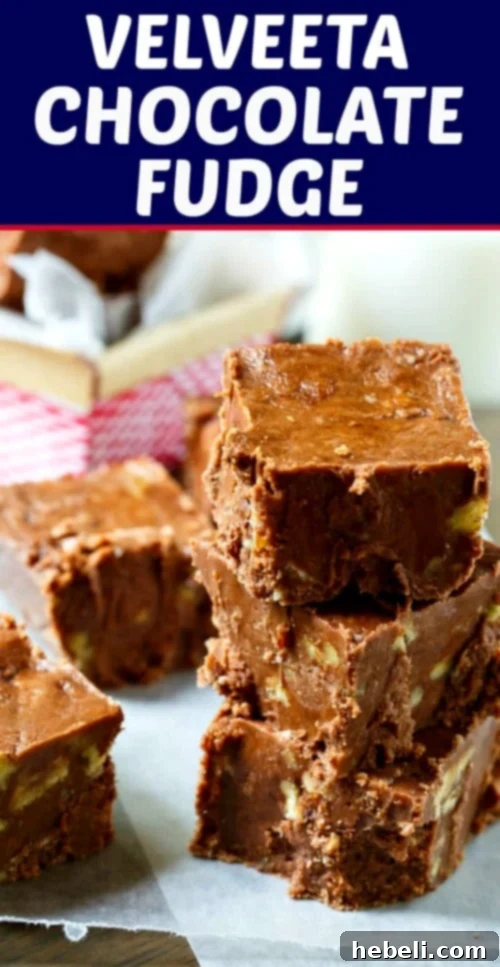 Surprisingly Smooth Velveeta Fudge 8 Velveeta Chocolate Fudge is so creamy and smooth, perfect for the holidays #chocolate #candy #fudge