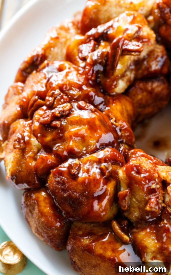 Chocolate-Caramel Monkey Bread with melted Rolo filling