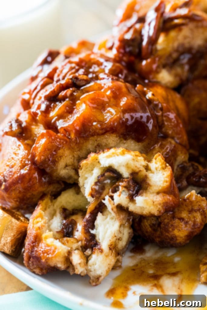 Baked Chocolate-Caramel Monkey Bread ready to be devoured